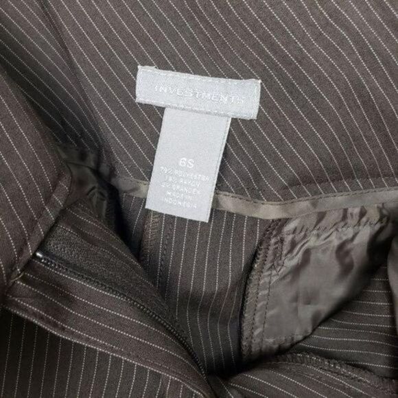 Investments brown pinstripe dress pants size 6 - Picture 2 of 10